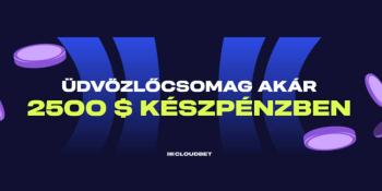 Cloudbet Kaszinó üdvözlő bónusz – 10% Visszatérítés $2500-ig!