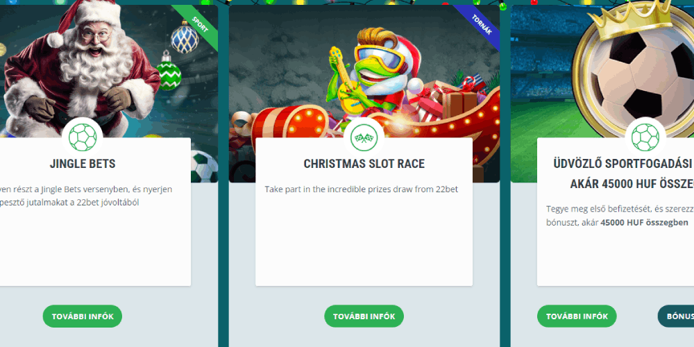 22BET fogadóiroda bónuszok