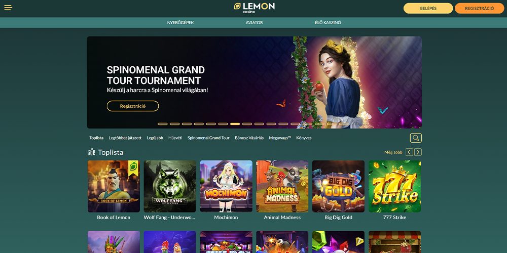 A Lemon Casino szerencsejátékai