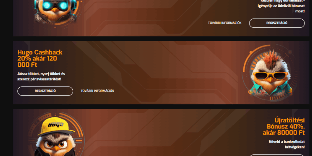 Hugo kaszinó bónuszok