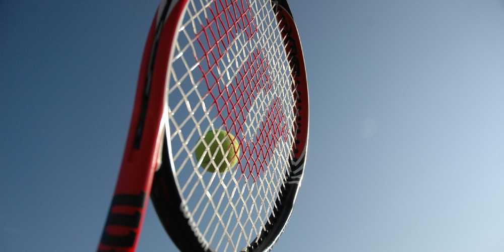 A tennis bat on the sky