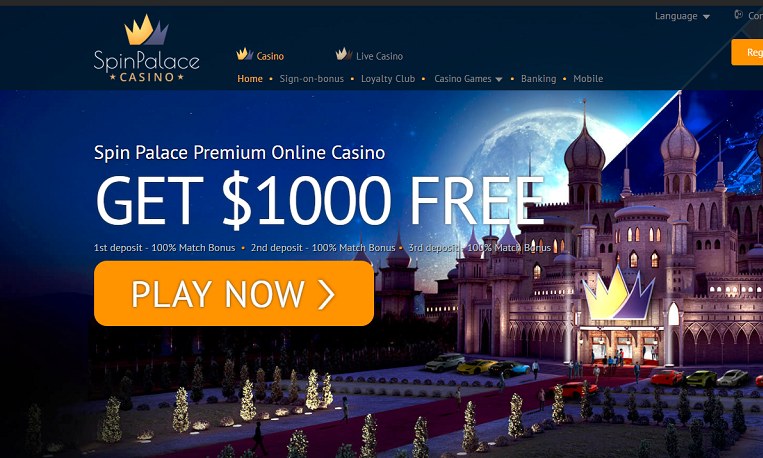 Spin Palace Mobile Casino Main Page