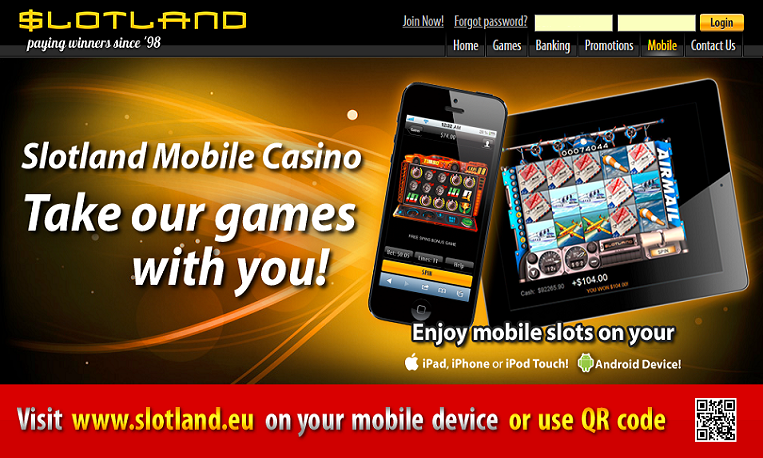 Slotland Mobile Casino Main Page