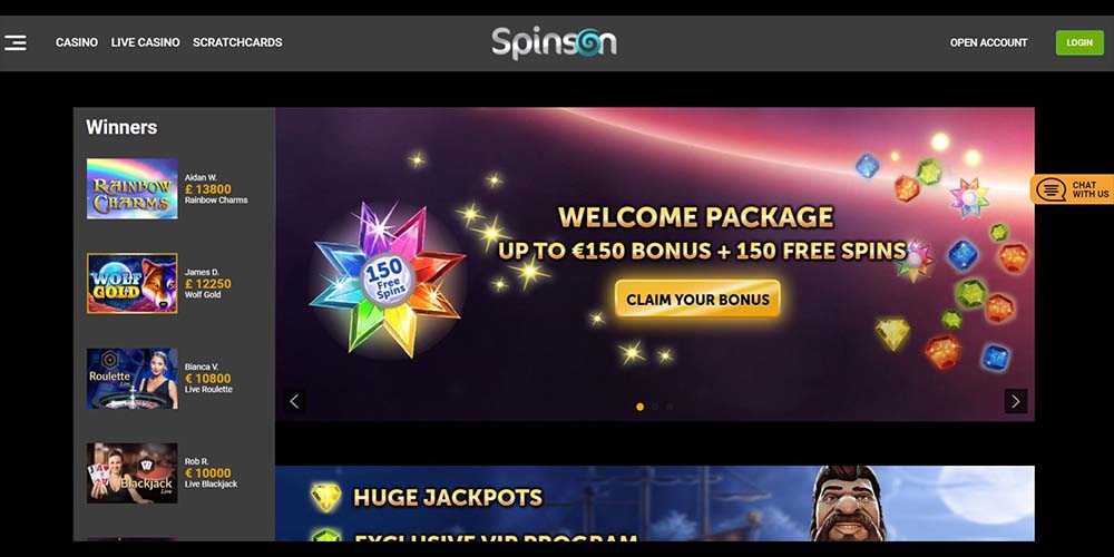 Spinson Casino Welcome Bonus