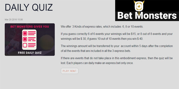 Win Free Cash on Bet Monsters Daily Quiz!