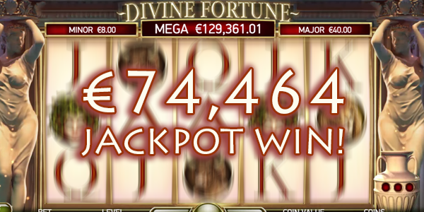 €74k Online Jackpot Slot Win on Divine Fortune