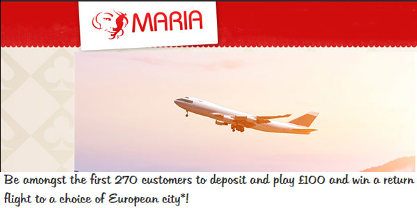 First 270 Players to Deposit and Wager £100 Win a Return Flight to Any European City
