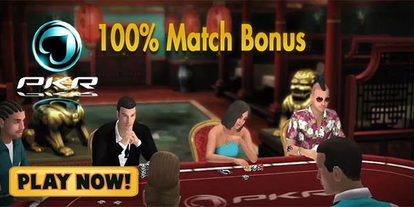 PKR Poker Offers You 100% Match Bonus up to USD 250