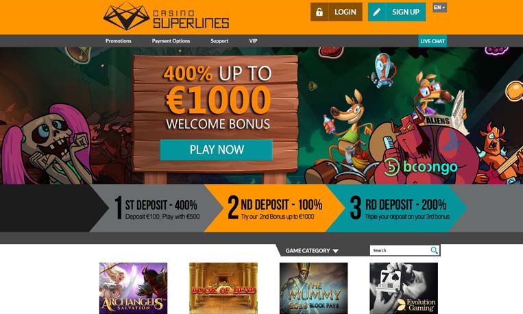 Casino Superlines Welcome Bonus
