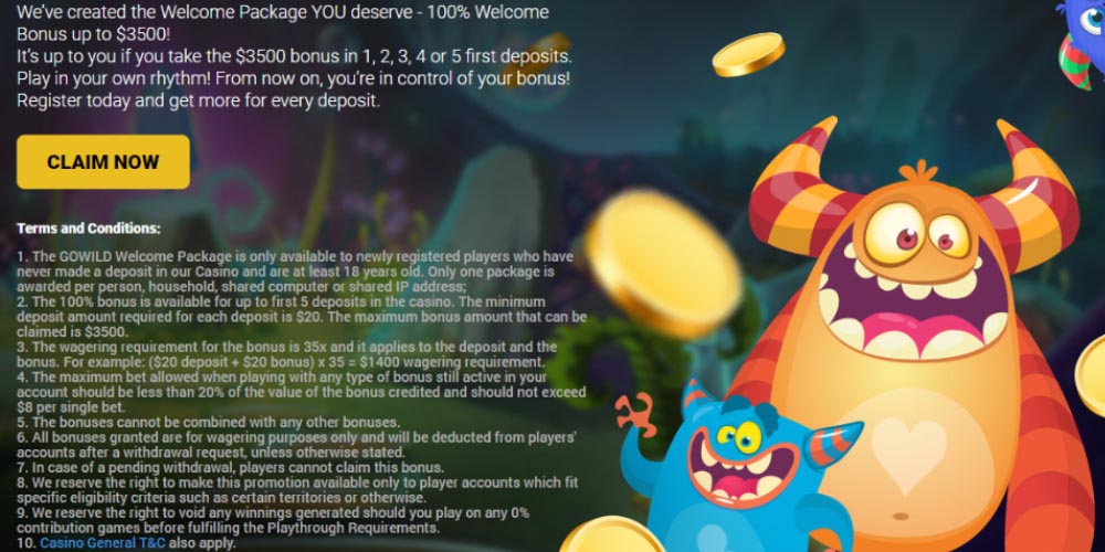 GoWild Casino Welcome Bonus