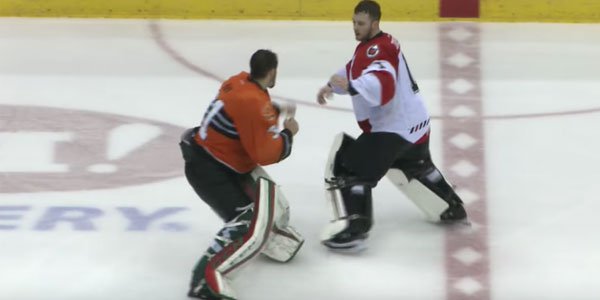 Hungarian Hockey Goalie Fights and Wins Like a Boxer