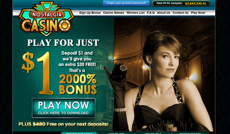 Nostalgia Casino Welcome Bonus
