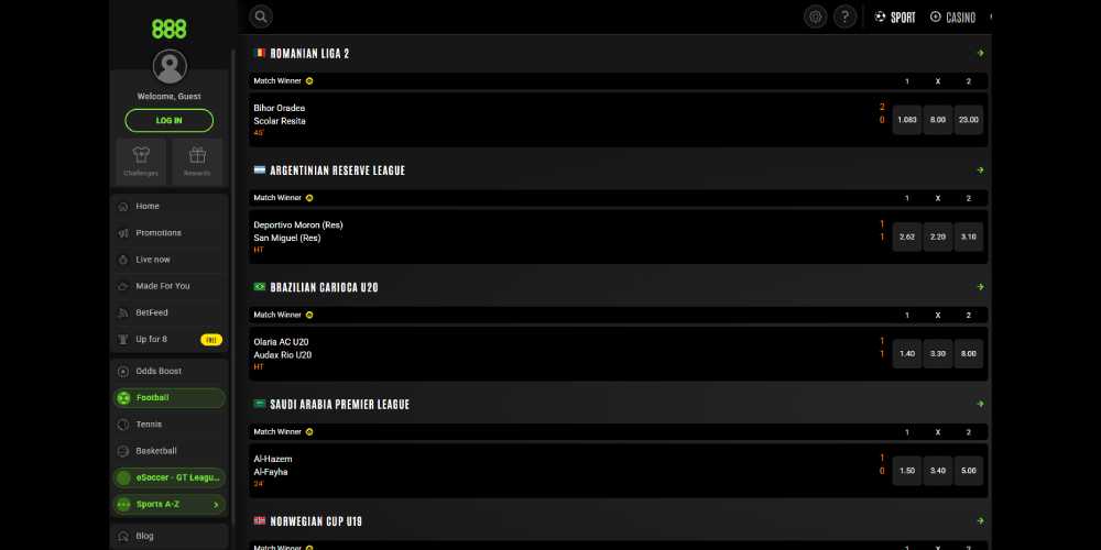 888sport live betting panel