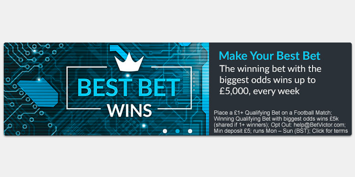 Crazy Acca Bets Earn You GBP 5k Extra at BetVictor!