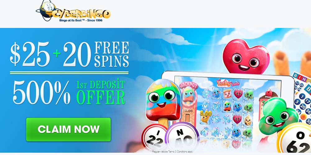 Exclusive CyberBingo Promotion Gives Away 20 Free Spins and $25 Free Bingo Bonus