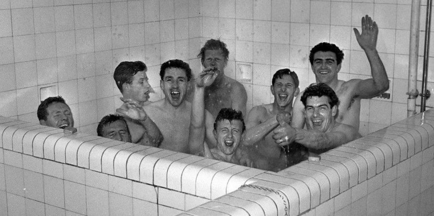 When Footballers Shared a Communal Bath