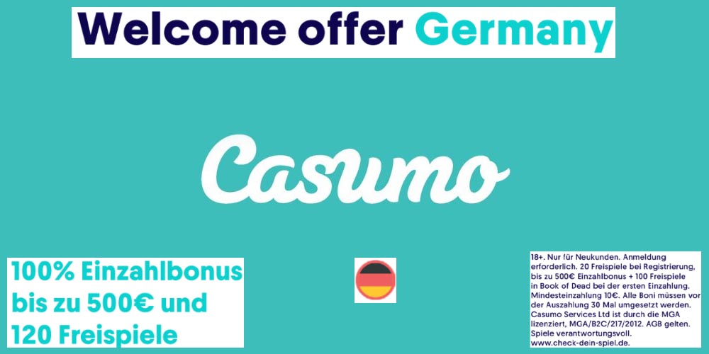 Casumo Casino Welcome Bonus for Germany