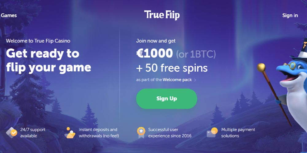 The latest review about True Flip Casino Welcome Bonus offer