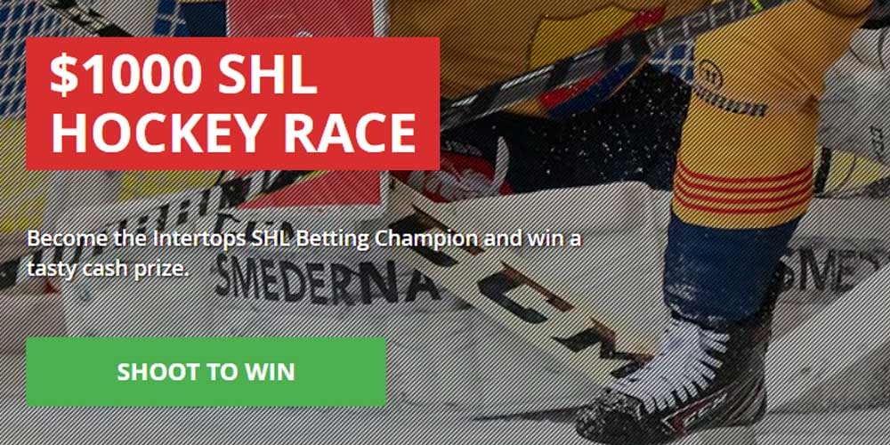 SHL Betting Championship for Cash at Intertops – Win a $600 Cash Prize