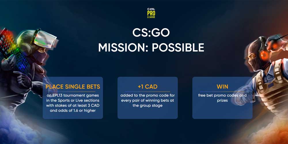 1xbet Sportsbook CSGO Betting Promo: Place Single Bets and Win