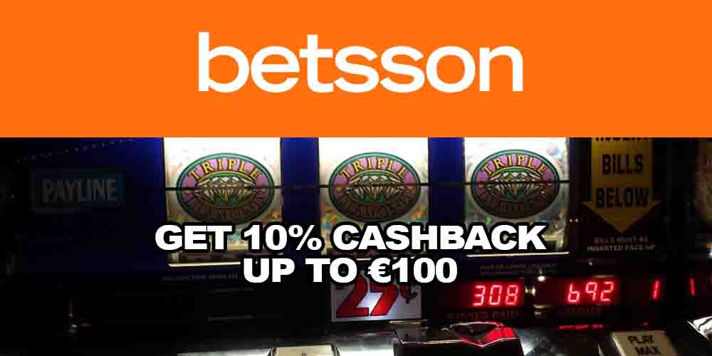 Weekly Betsson Cashback Promo: Get 10% Cashback up to €100