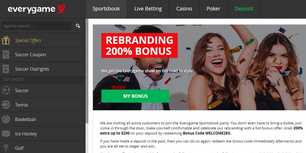 the latest review about everygame sportsbook, everygame welcome bonus, new player betting bonus
