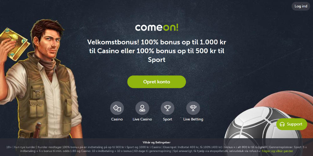 ComeOn! Casino Danish Welcome Bonus
