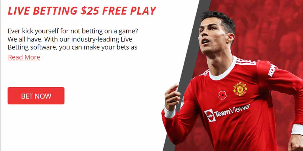 Live Sports Betting Offer: $25.00 Free Play Is Good on Your First Ever Bet