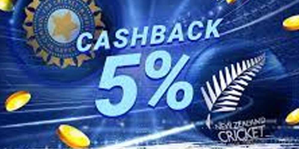 5% Cashback on New Zealand Tour in India Cricket From 1XBET