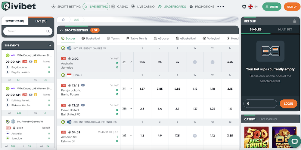 Bet on various live events with Ivibet Sportsbook!