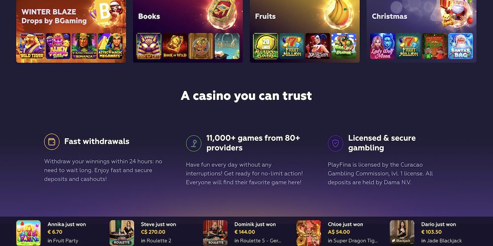 Review about Playfina Casino Security