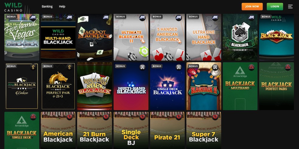 Wild Casino Game Selection