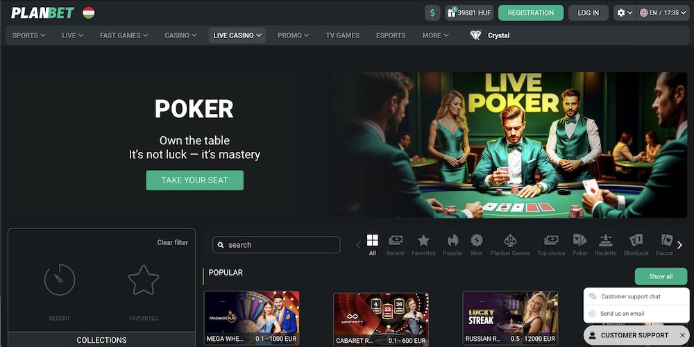 Planbet Casino Live Games