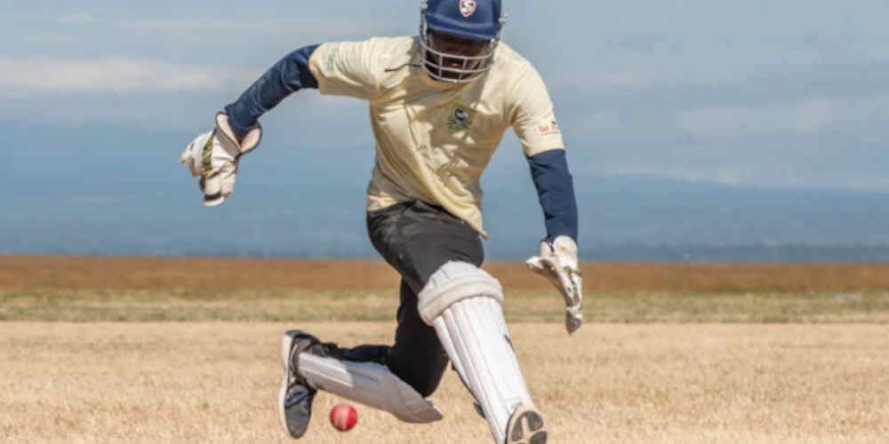 cricket player in action