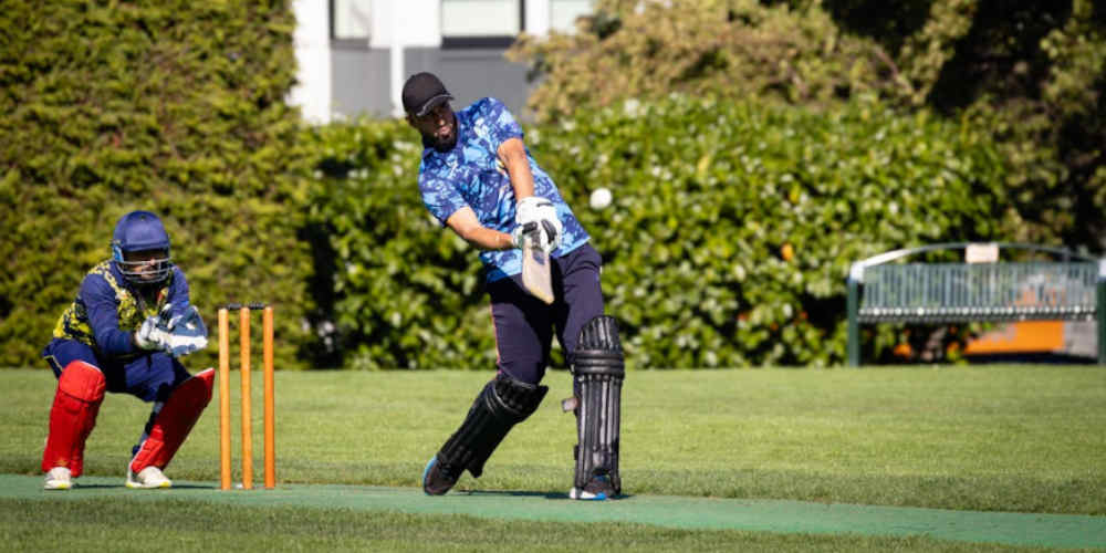 cricket players in action