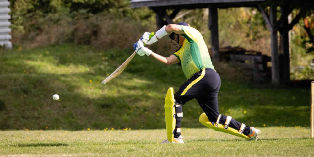 cricket player in action