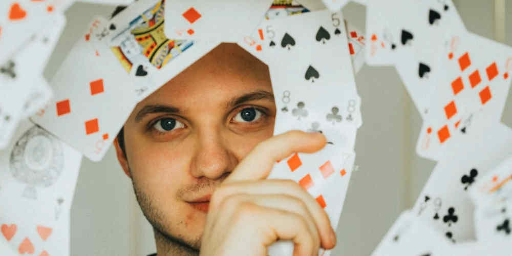 card player in playing card twist