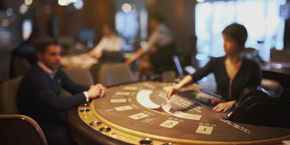 blackjack table in action 
