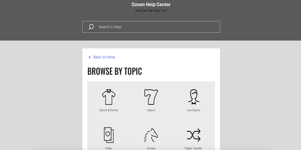 review about Ozoon Casino Customer Support