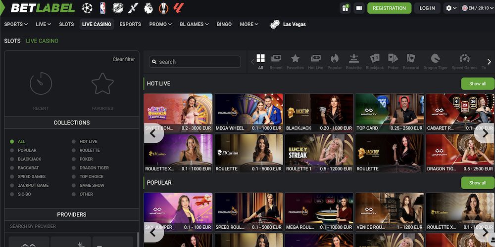 BetLabel Casino Game Selection