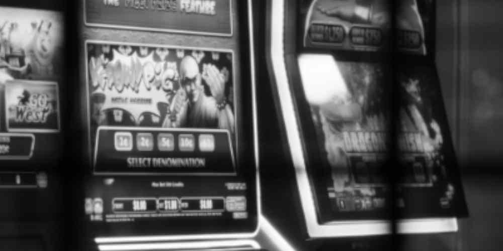 monochrome picture of slot screens