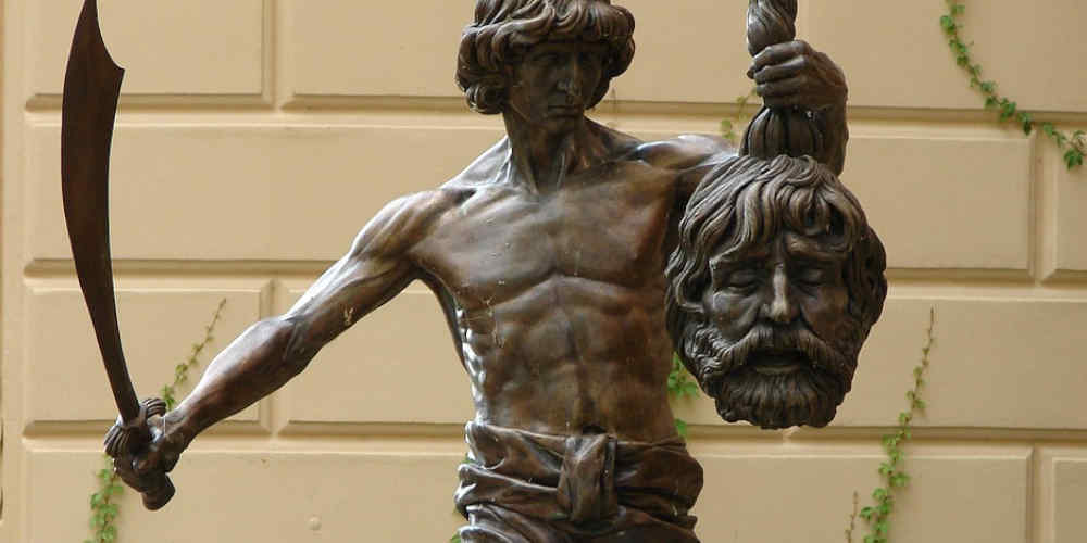David And Goliath statue
