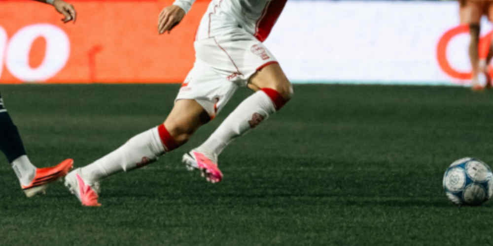 playing soccer