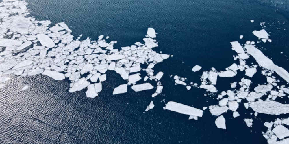 betting on global warming represented with melting sea ice