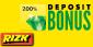 Get a 200% Max. $100 First Deposit Bonus Rizk Casino Promotion Boost!