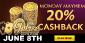 Jubise Casino Now Offers 20% Cashback for Today!