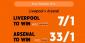 Liverpool v Arsenal Enhanced Odds: 33/1 for Arsenal to Win!