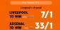 Liverpool v Arsenal Enhanced Odds: 33/1 for Arsenal to Win!
