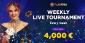 Weekly Live Tournament at Playfina Casino: Win up to €4000