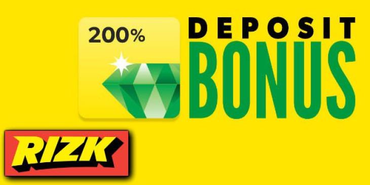 Get a 200% Max. $100 First Deposit Bonus Rizk Casino Promotion Boost!